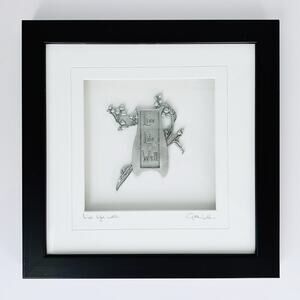 Cynthia Webb Pewter Wall Art Live Life Well Signed Framed Mindful Living Decor